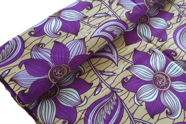 BEAUTIFUL PURPLE FLOWERS Afrikanischer Wax Print Stoff